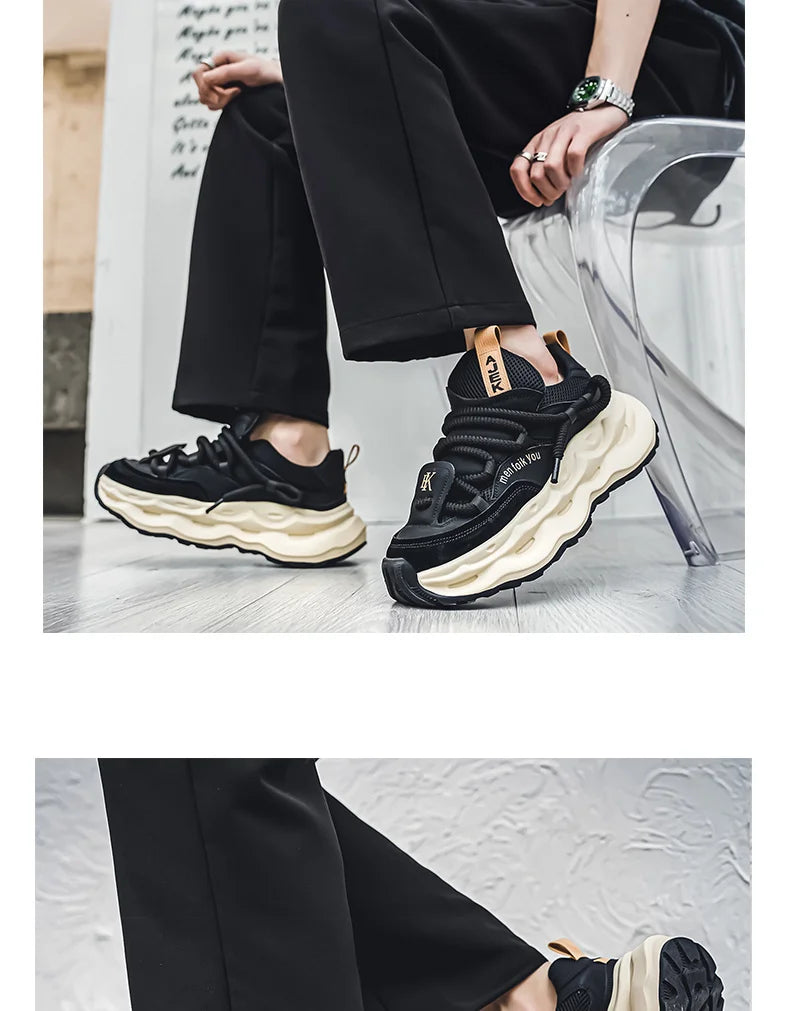 2024 Streetwear Mens Platform Sneakers Fashion Green Casual Sport Shoes Men Mesh Breathable Designer Trainer Men Chunky Sneakers