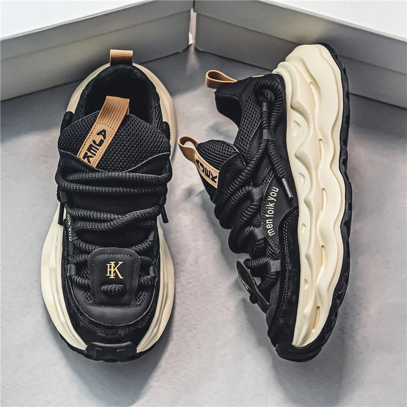 2024 Streetwear Mens Platform Sneakers Fashion Green Casual Sport Shoes Men Mesh Breathable Designer Trainer Men Chunky Sneakers