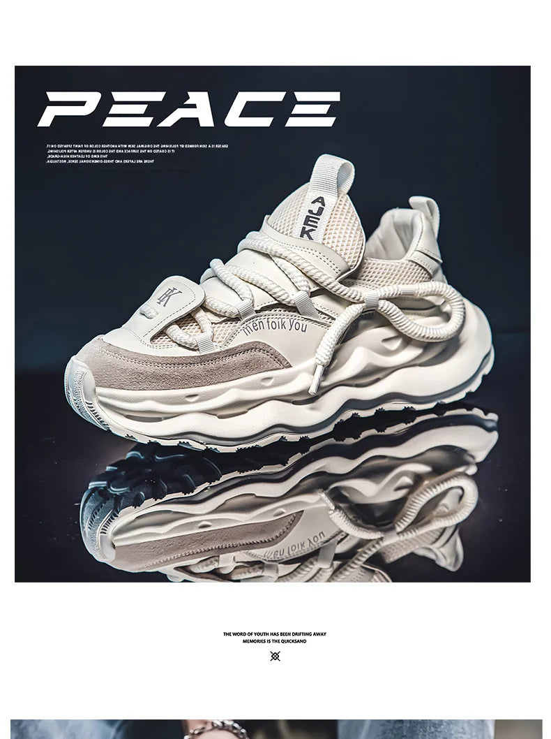 2024 Streetwear Mens Platform Sneakers Fashion Green Casual Sport Shoes Men Mesh Breathable Designer Trainer Men Chunky Sneakers