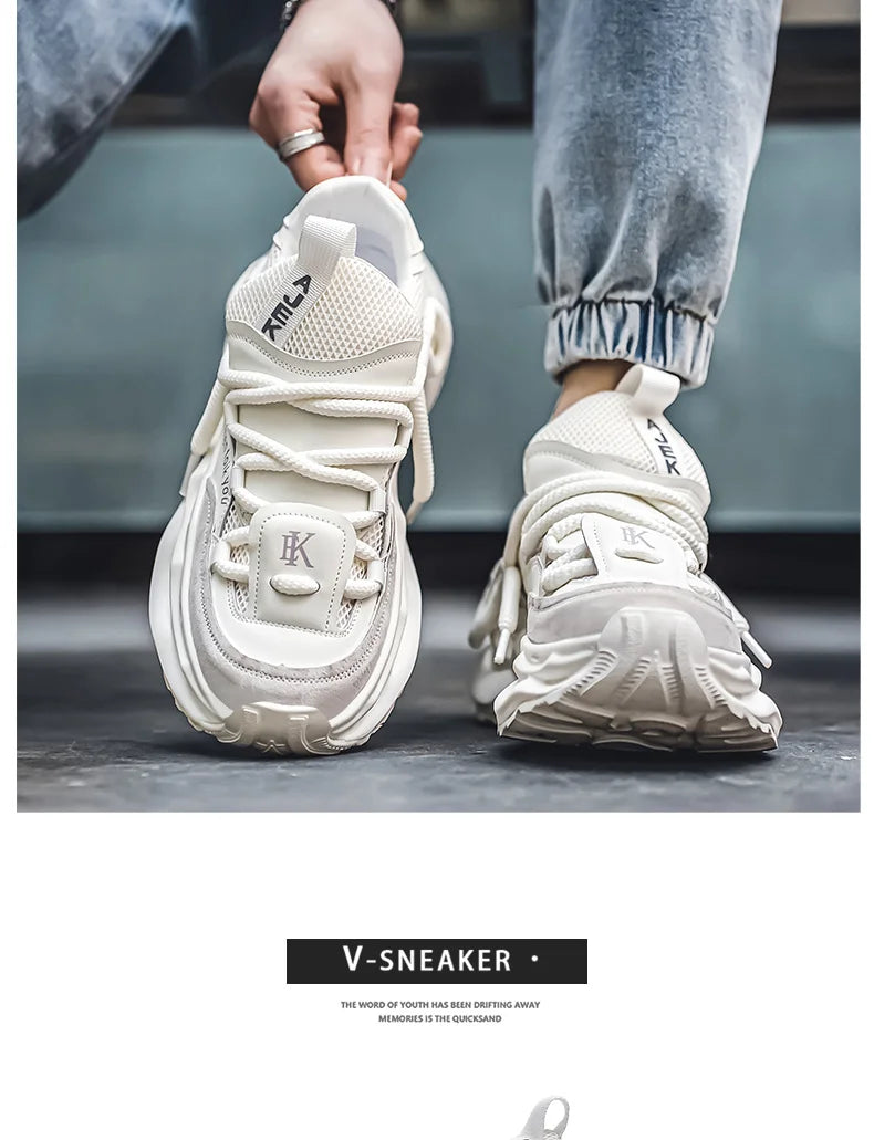 2024 Streetwear Mens Platform Sneakers Fashion Green Casual Sport Shoes Men Mesh Breathable Designer Trainer Men Chunky Sneakers