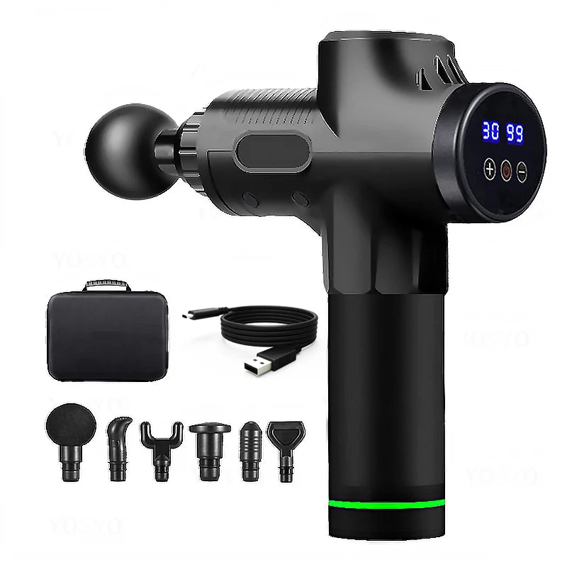 Deep Tissue Muscle Massage Gun BRUSHLESS Body Shoulder Neck Massager Exercising Athletes Relaxation Slimming Pain Relief