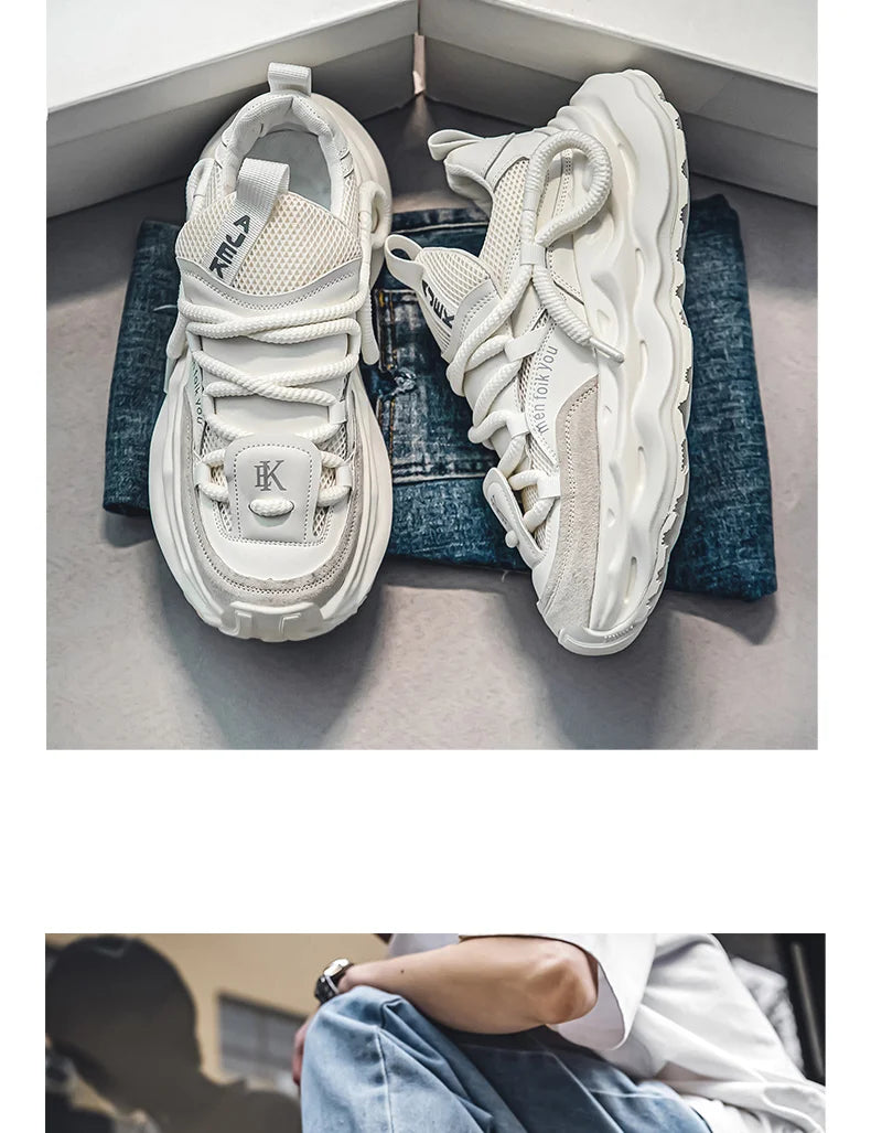 2024 Streetwear Mens Platform Sneakers Fashion Green Casual Sport Shoes Men Mesh Breathable Designer Trainer Men Chunky Sneakers