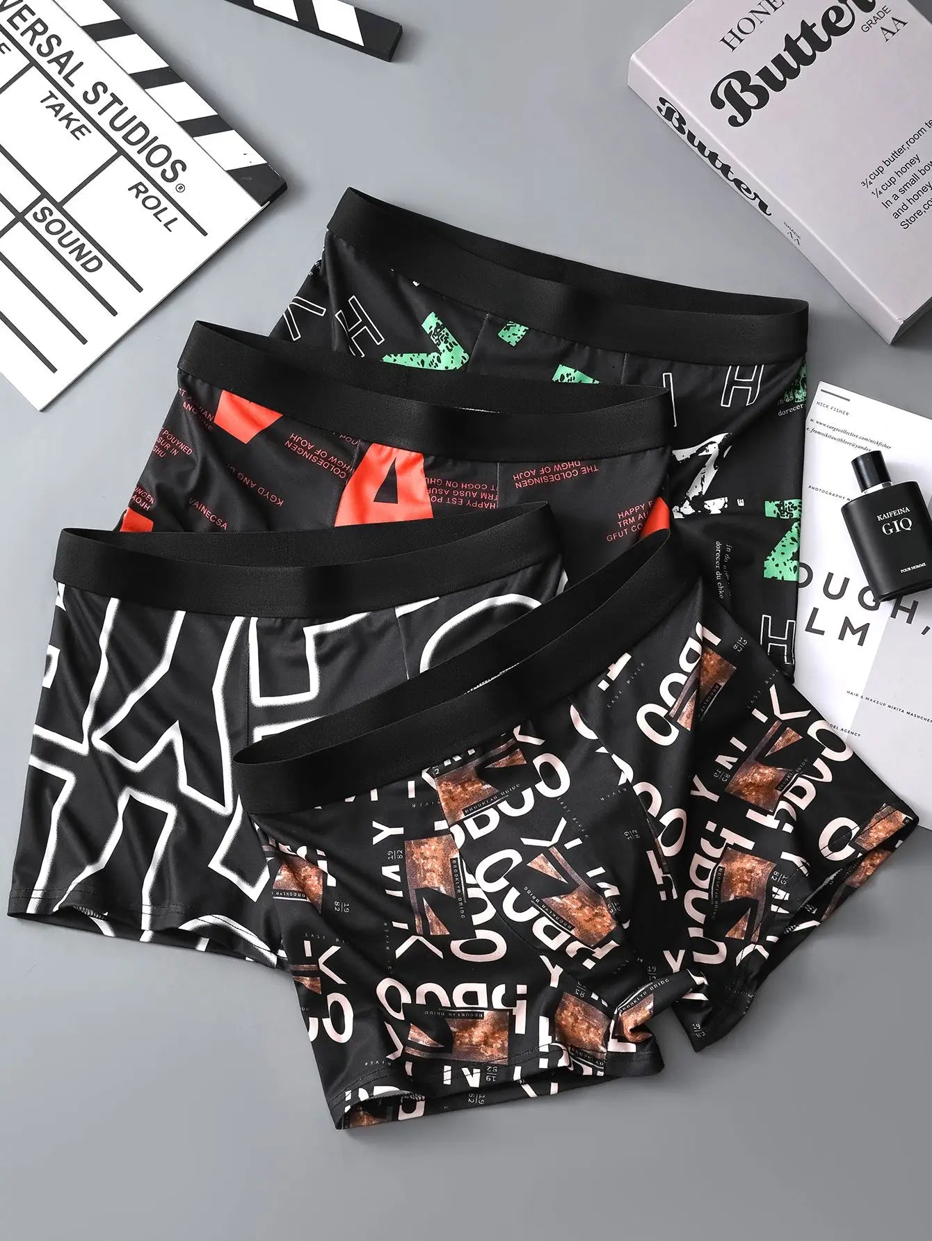 4PCS Men's Underwear soft comfortable breathable skin - friendly high - quality underwear trendy simple sports casual boxer briefs - Shopping Monks