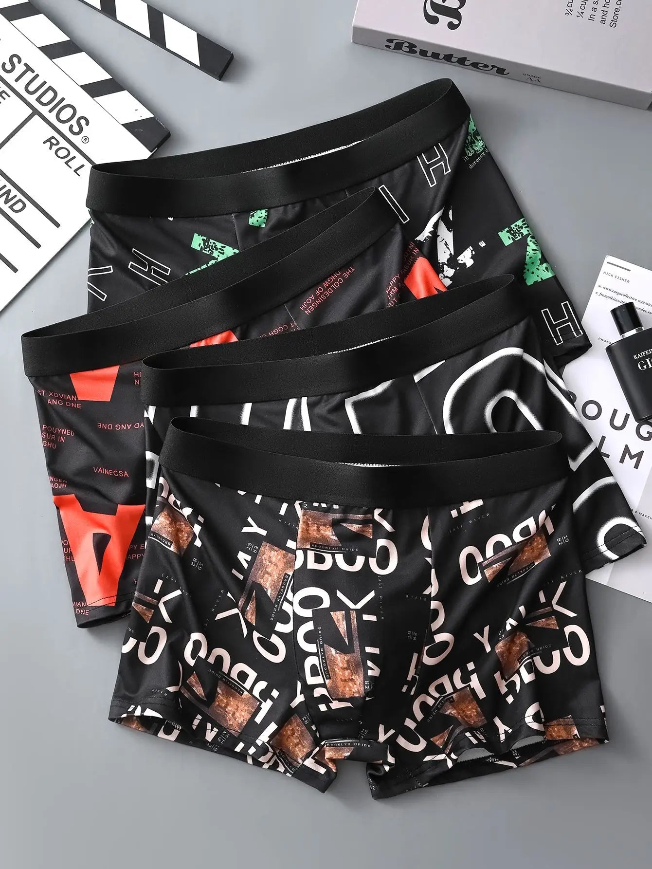 4PCS Men's Underwear soft comfortable breathable skin - friendly high - quality underwear trendy simple sports casual boxer briefs - Shopping Monks