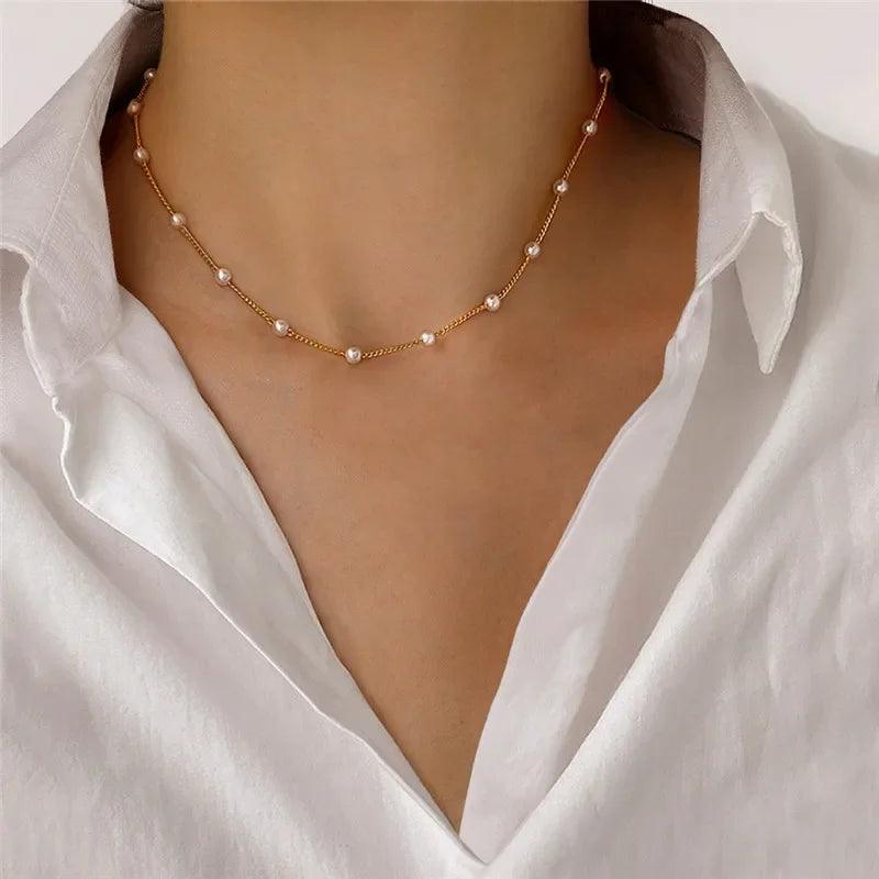 LATS Popular Silver Colour Sparkling Clavicle Chain Choker Necklace Collar For Women Fine Jewelry Wedding Party Birthday Gift - Shopping Monks