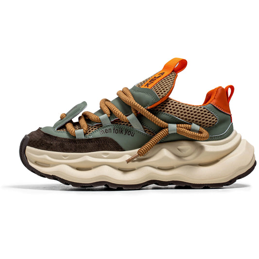 2024 Streetwear Mens Platform Sneakers Fashion Green Casual Sport Shoes Men Mesh Breathable Designer Trainer Men Chunky Sneakers