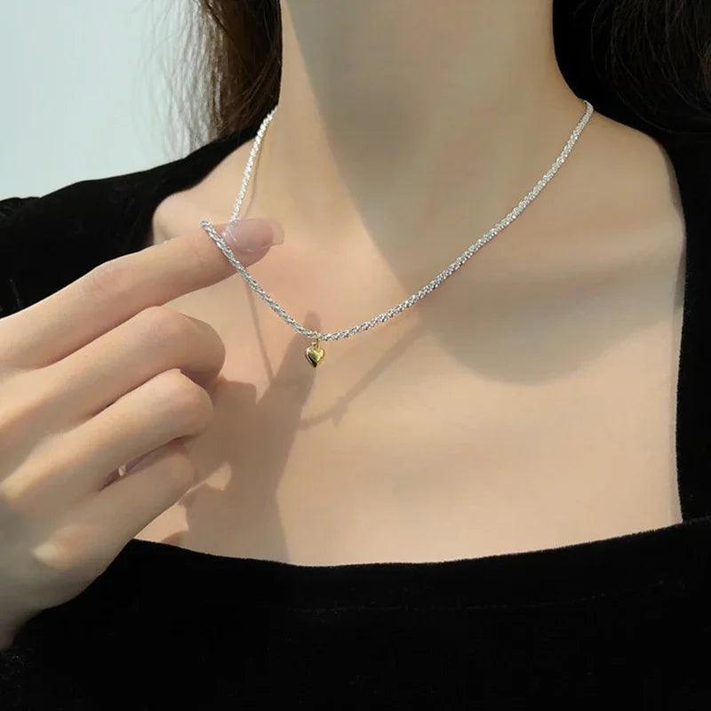 LATS Popular Silver Colour Sparkling Clavicle Chain Choker Necklace Collar For Women Fine Jewelry Wedding Party Birthday Gift - Shopping Monks