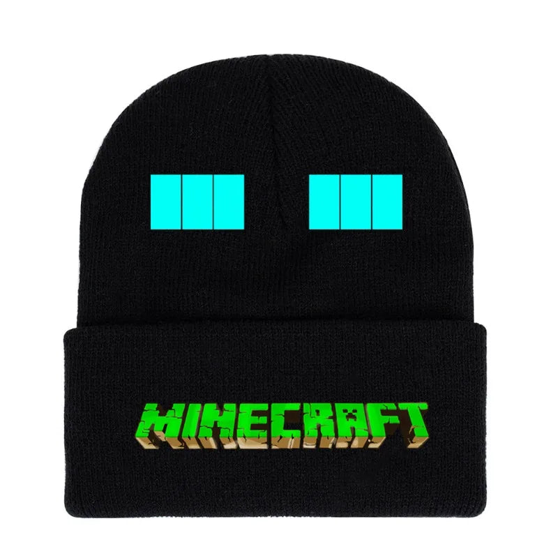 My World Minecrafts Autumn and Winter Knitted Hat Printed Cartoon Men's and Women's Bonnets for Women Beanies Hats Gifts Xmas