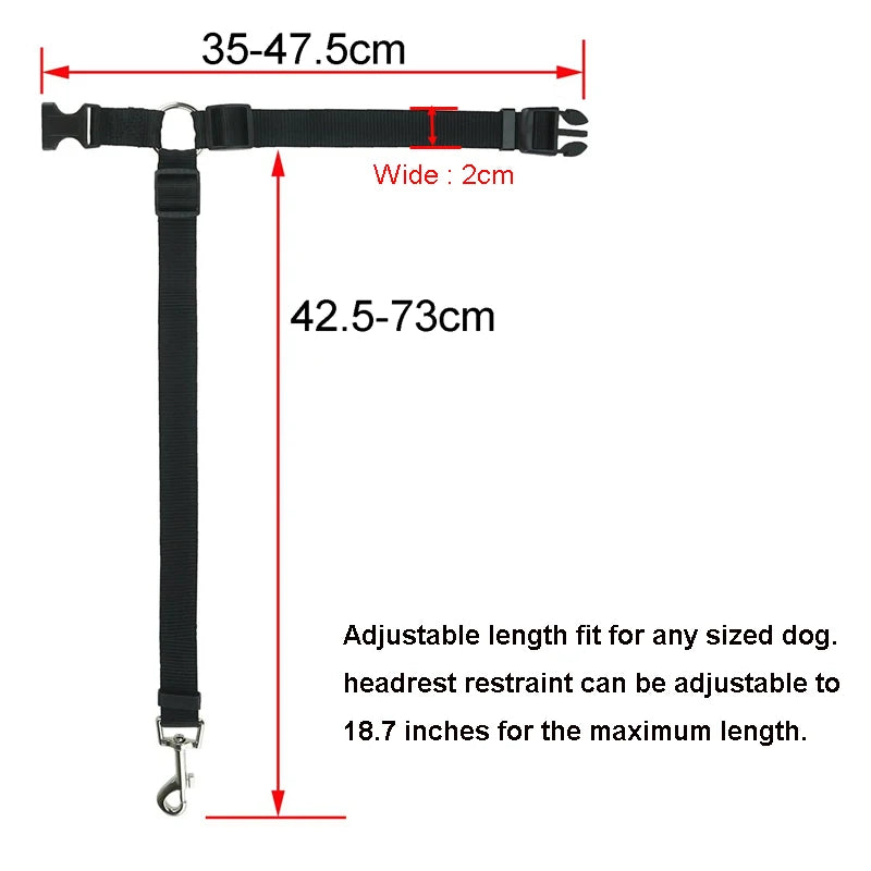 Nylon Safety Belt for Dogs Solid Color Pet Car Seat Belt Two-in-one Leash Adjustable Dog Harness Collar Products Pet Accessories