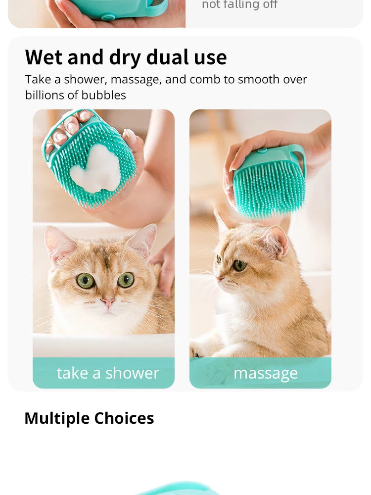 Bathroom Puppy Big Dog Cat Bath Massage Gloves Brush Soft Safety Silicone Pet Accessories for Dogs Cats Tools Mascotas Products