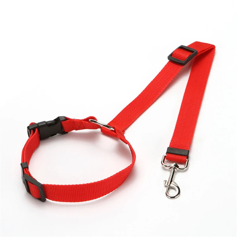 Nylon Safety Belt for Dogs Solid Color Pet Car Seat Belt Two-in-one Leash Adjustable Dog Harness Collar Products Pet Accessories