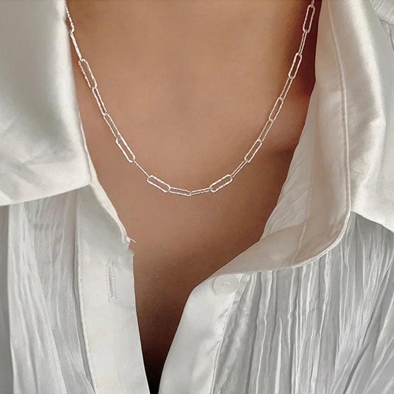 LATS Popular Silver Colour Sparkling Clavicle Chain Choker Necklace Collar For Women Fine Jewelry Wedding Party Birthday Gift - Shopping Monks