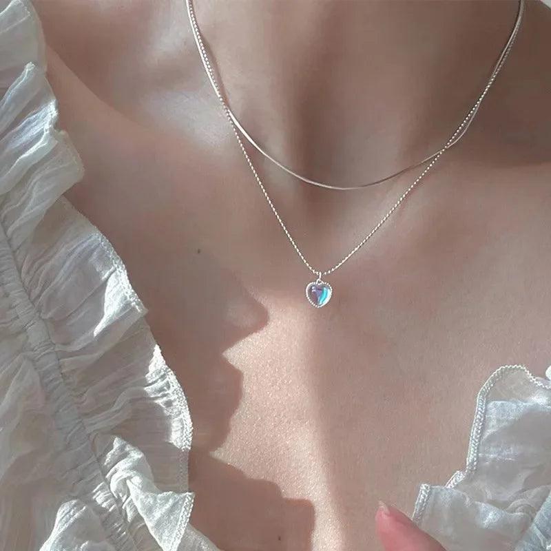 LATS Popular Silver Colour Sparkling Clavicle Chain Choker Necklace Collar For Women Fine Jewelry Wedding Party Birthday Gift - Shopping Monks