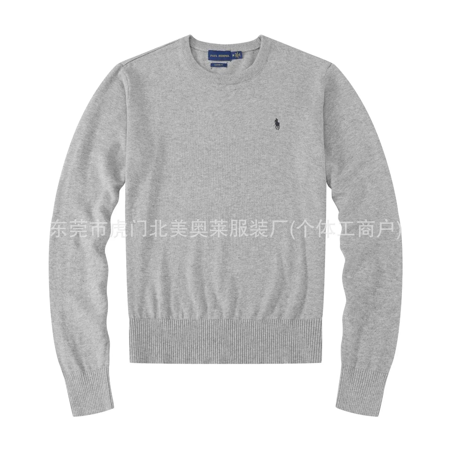 Autumn/Winter New Men's Sweater Casual Slims Round Neck Pure Cotton Knitted Top Smooths Your Silhouette Male Pullover - Shopping Monks