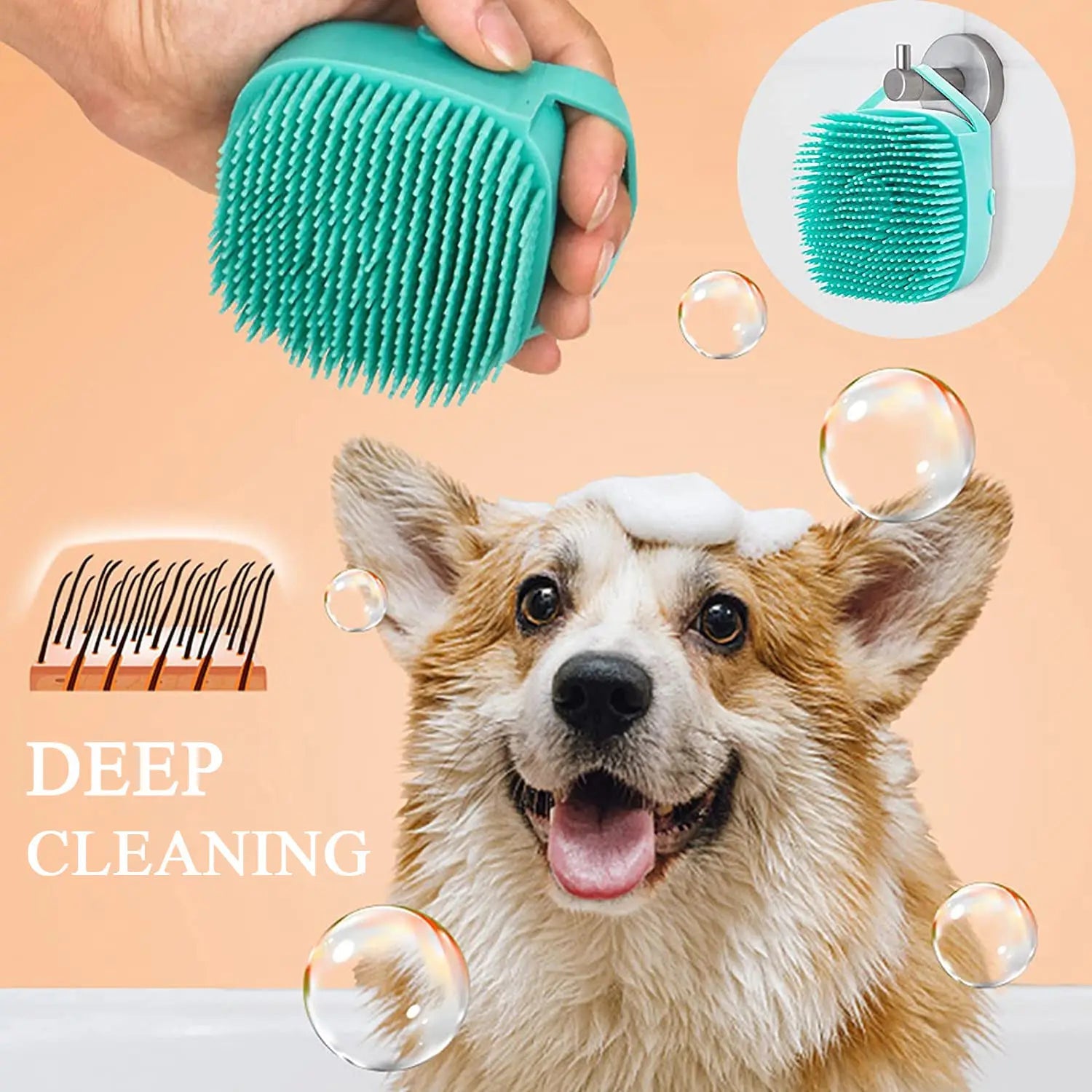 Bathroom Puppy Big Dog Cat Bath Massage Gloves Brush Soft Safety Silicone Pet Accessories for Dogs Cats Tools Mascotas Products - Shopping Monks