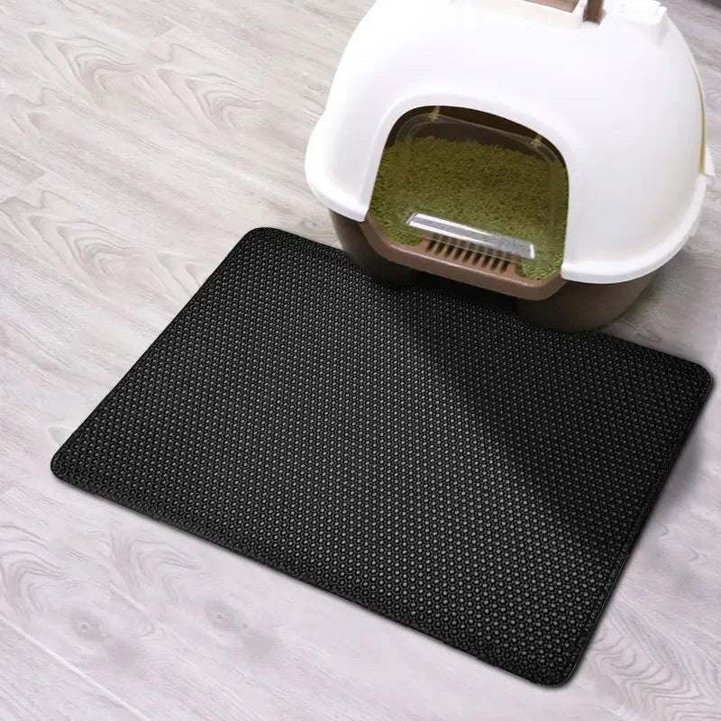 Cat Litter Mat With Gift Double Layer Waterproof Pet Litter Box Mat Non - slip Sand Cat Pad Washable Bed Mat Clean Pad Products - Shopping Monks