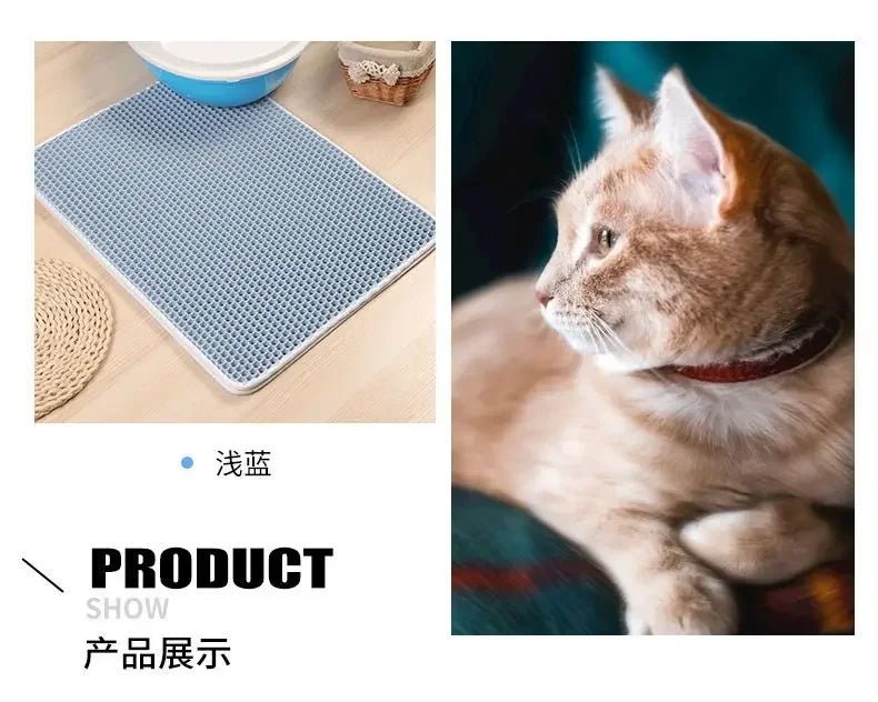 Cat Litter Mat With Gift Double Layer Waterproof Pet Litter Box Mat Non - slip Sand Cat Pad Washable Bed Mat Clean Pad Products - Shopping Monks