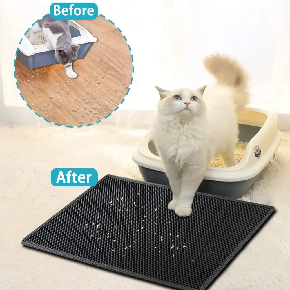 Cat Litter Mat With Gift Double Layer Waterproof Pet Litter Box Mat Non - slip Sand Cat Pad Washable Bed Mat Clean Pad Products - Shopping Monks