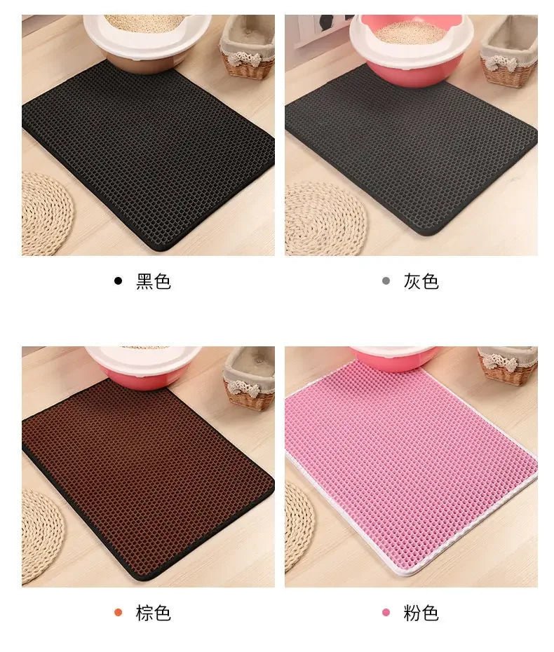 Cat Litter Mat With Gift Double Layer Waterproof Pet Litter Box Mat Non - slip Sand Cat Pad Washable Bed Mat Clean Pad Products - Shopping Monks