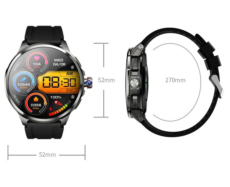 H99 2025 Smart Watch SIM Card 4G Android Google Play 1.95 inch Amoled GPS WIFI 2100mAh Large Memory Men's Watch New - Shopping Monks