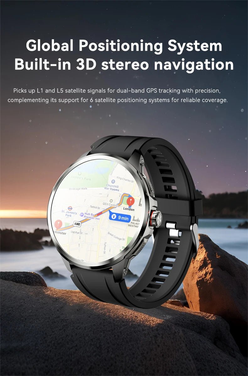 H99 2025 Smart Watch SIM Card 4G Android Google Play 1.95 inch Amoled GPS WIFI 2100mAh Large Memory Men's Watch New - Shopping Monks