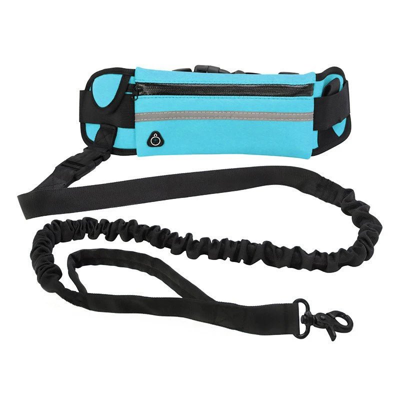 Hands Free Dog Leash for Running Walking Reflective Leash with Waist Bag Retractable Elastic Belt Dog Traction Rope Pet Products - Shopping Monks