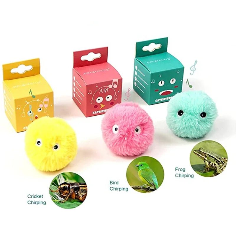 Interactive Ball Smart Cat Toys Plush Electric Catnip Training Toy Kitten Touch Sounding Pet Product Squeak Toy Ball - Shopping Monks