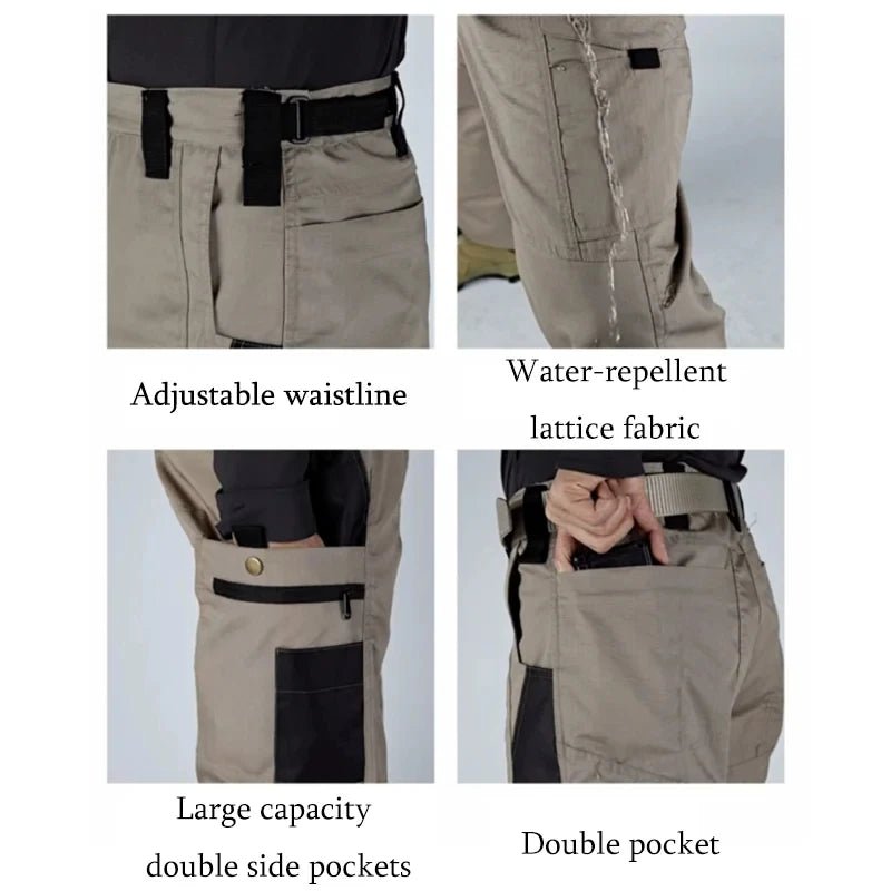 Men's Cargo Pants Multi Pockets Work Trousers Casual Tactical Pants Male Outwear Straight Autumn Winter Wear - resisting Trousers - Shopping Monks