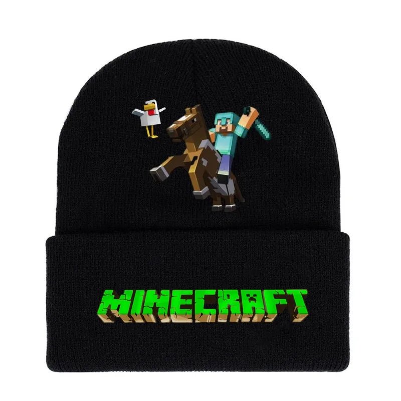 My World Minecrafts Autumn and Winter Knitted Hat Printed Cartoon Men's and Women's Bonnets for Women Beanies Hats Gifts Xmas - Shopping Monks