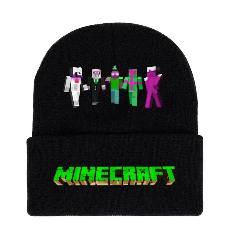 My World Minecrafts Autumn and Winter Knitted Hat Printed Cartoon Men's and Women's Bonnets for Women Beanies Hats Gifts Xmas - Shopping Monks