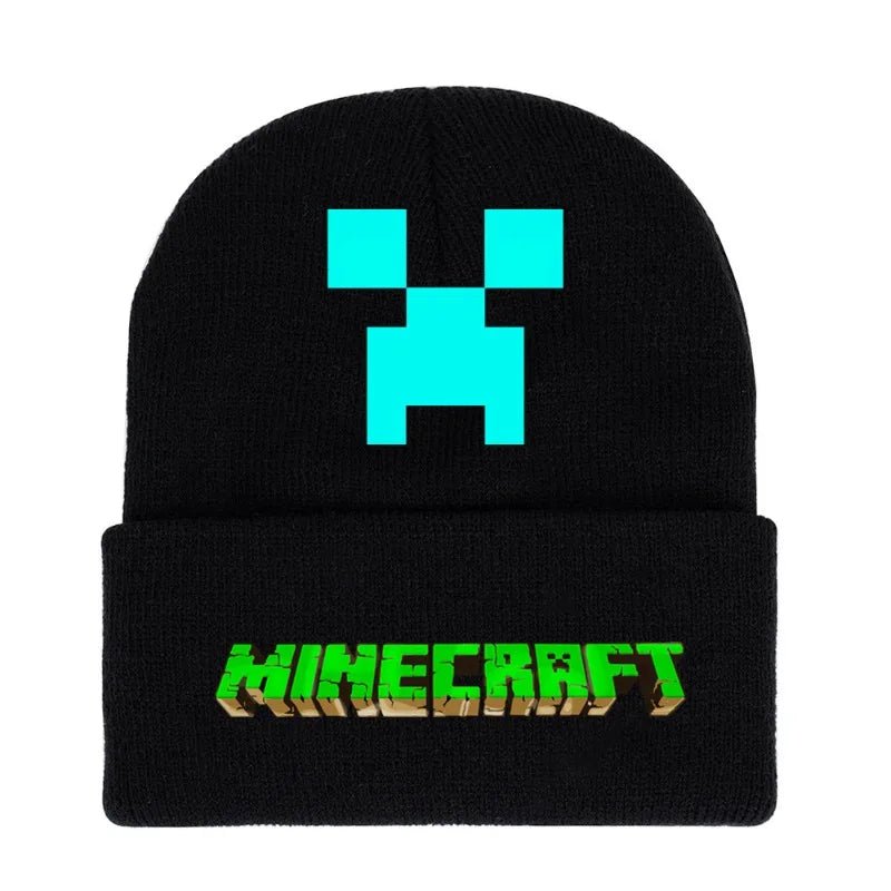 My World Minecrafts Autumn and Winter Knitted Hat Printed Cartoon Men's and Women's Bonnets for Women Beanies Hats Gifts Xmas - Shopping Monks