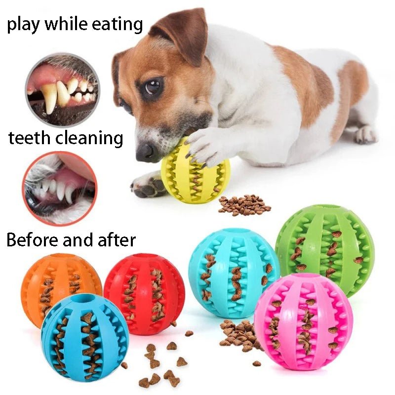 Natural Rubber Pet Dog Toys Dog Chew Toys Tooth Cleaning Treat Ball Extra - tough Interactive Elasticity Ball5cm for Pet Products - Shopping Monks