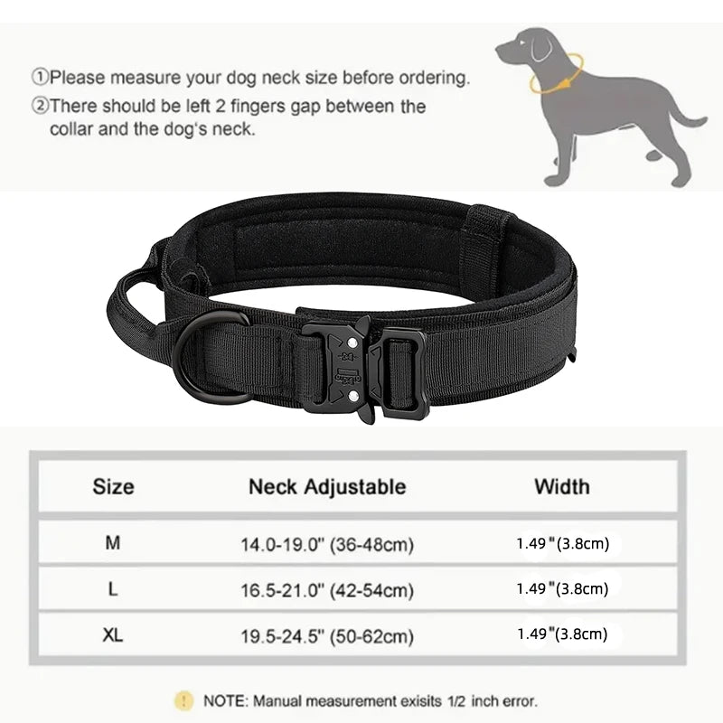 Pet Products Outdoor Tactical Dog Collar Metal Buckle Breathability Nylon Collar Medium and Large Dog Training Neck Collar Dog - Shopping Monks