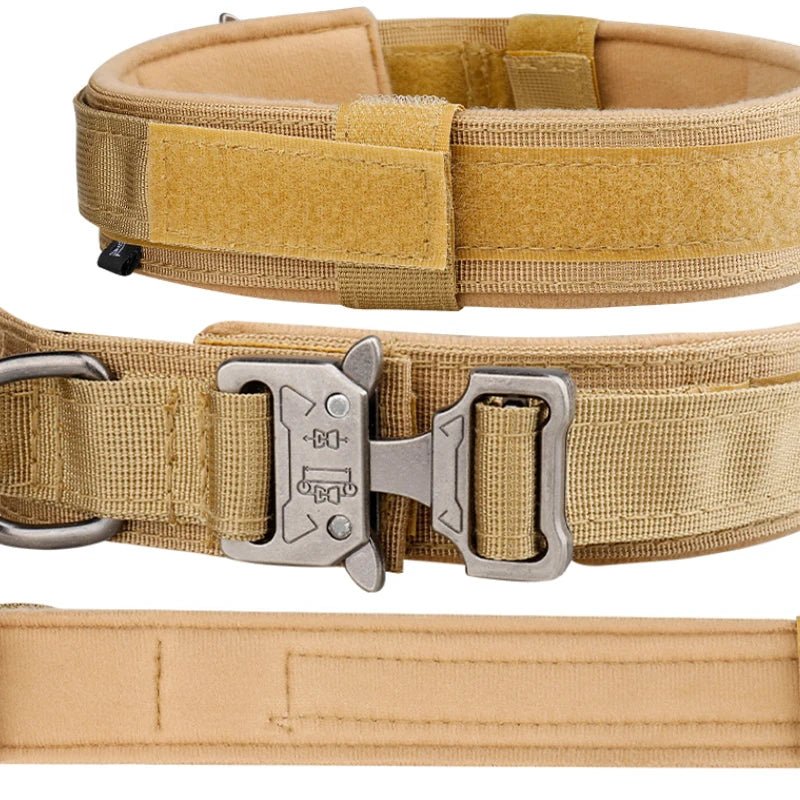 Pet Products Outdoor Tactical Dog Collar Metal Buckle Breathability Nylon Collar Medium and Large Dog Training Neck Collar Dog - Shopping Monks