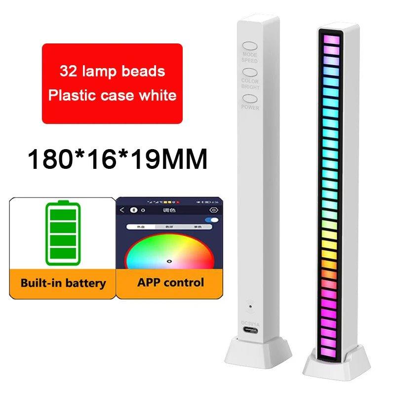 RGB LED Strip Light Music Sound Control Pickup Rhythm Ambient Lamp Atmosphere Night Lights For Bar Car Room TV Gaming Decoration - Shopping Monks