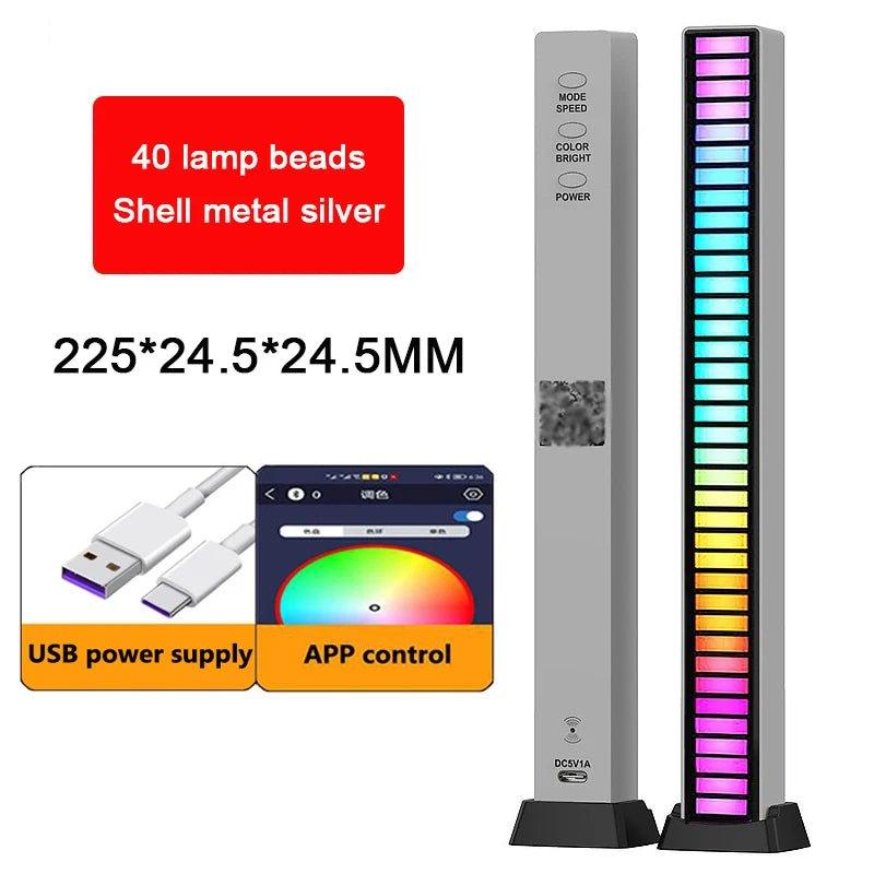 RGB LED Strip Light Music Sound Control Pickup Rhythm Ambient Lamp Atmosphere Night Lights For Bar Car Room TV Gaming Decoration - Shopping Monks