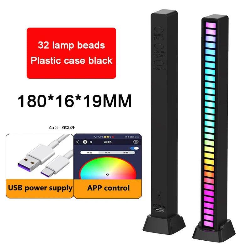 RGB LED Strip Light Music Sound Control Pickup Rhythm Ambient Lamp Atmosphere Night Lights For Bar Car Room TV Gaming Decoration - Shopping Monks