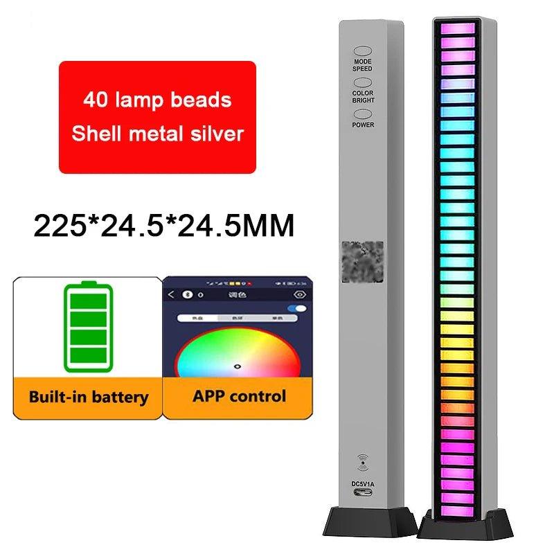 RGB LED Strip Light Music Sound Control Pickup Rhythm Ambient Lamp Atmosphere Night Lights For Bar Car Room TV Gaming Decoration - Shopping Monks