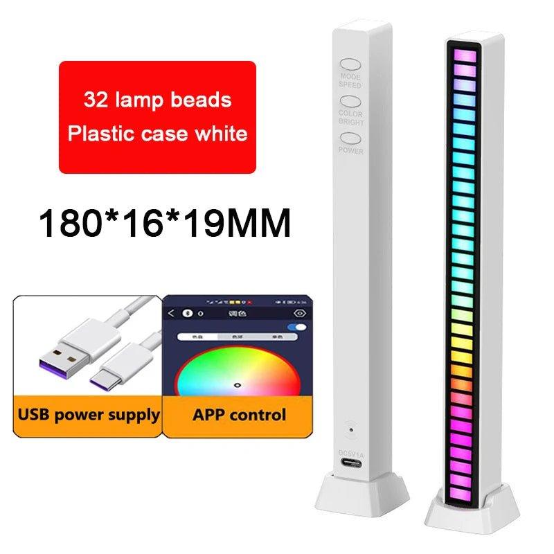 RGB LED Strip Light Music Sound Control Pickup Rhythm Ambient Lamp Atmosphere Night Lights For Bar Car Room TV Gaming Decoration - Shopping Monks