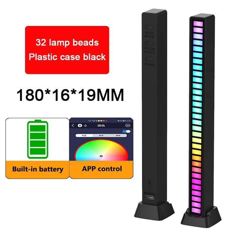 RGB LED Strip Light Music Sound Control Pickup Rhythm Ambient Lamp Atmosphere Night Lights For Bar Car Room TV Gaming Decoration - Shopping Monks