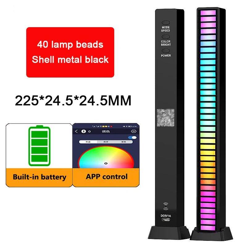 RGB LED Strip Light Music Sound Control Pickup Rhythm Ambient Lamp Atmosphere Night Lights For Bar Car Room TV Gaming Decoration - Shopping Monks