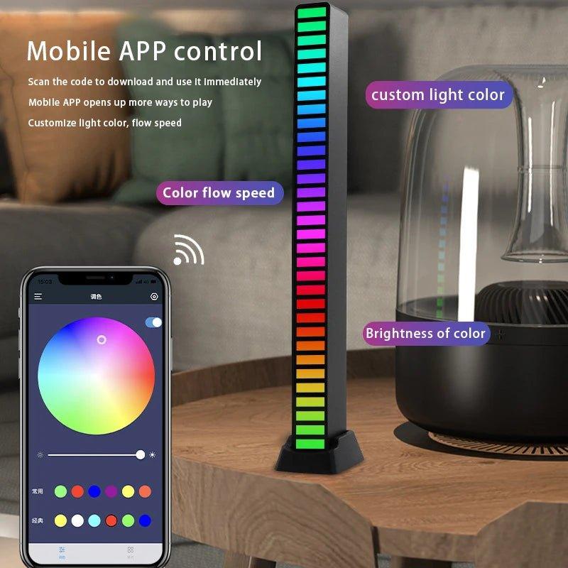 RGB LED Strip Light Music Sound Control Pickup Rhythm Ambient Lamp Atmosphere Night Lights For Bar Car Room TV Gaming Decoration - Shopping Monks