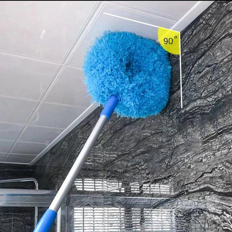 Scalable Ceiling Fan Duster Rings Shape Long Handle Dust Removal Brush for Ceiling Walls Top Cleaning Household Clean Tools - Shopping Monks