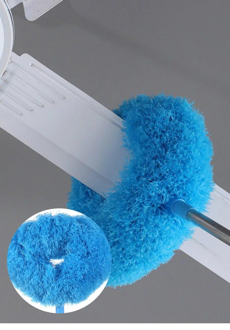 Scalable Ceiling Fan Duster Rings Shape Long Handle Dust Removal Brush for Ceiling Walls Top Cleaning Household Clean Tools - Shopping Monks