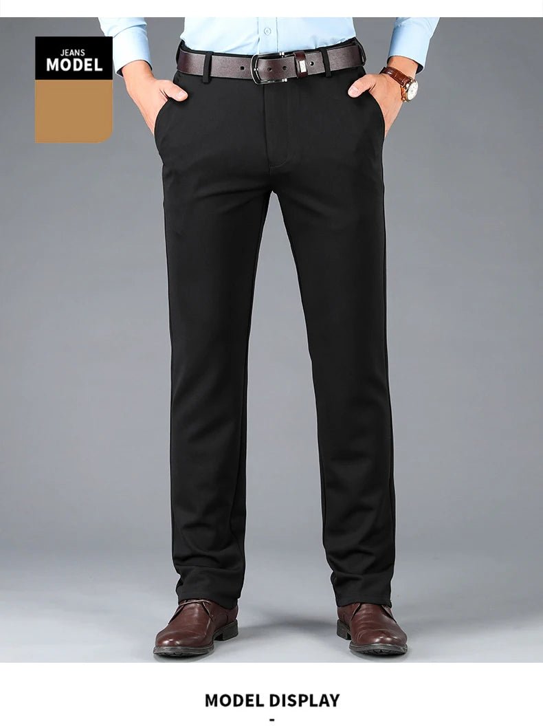 Spring Autumn Men's Casual Business Suit Pants Sports Stretch Suit Pants Male Trousers Big Size Loose Straight Dress Pants - Shopping Monks